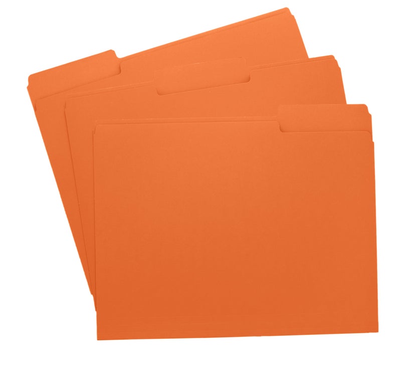 ACTIVITYYA Orange File Folders, 1/3-Cut Tabs, Letter Size, 12-Pack – Durable Office Filing Folders for Documents, Papers, and Organization - Image 1