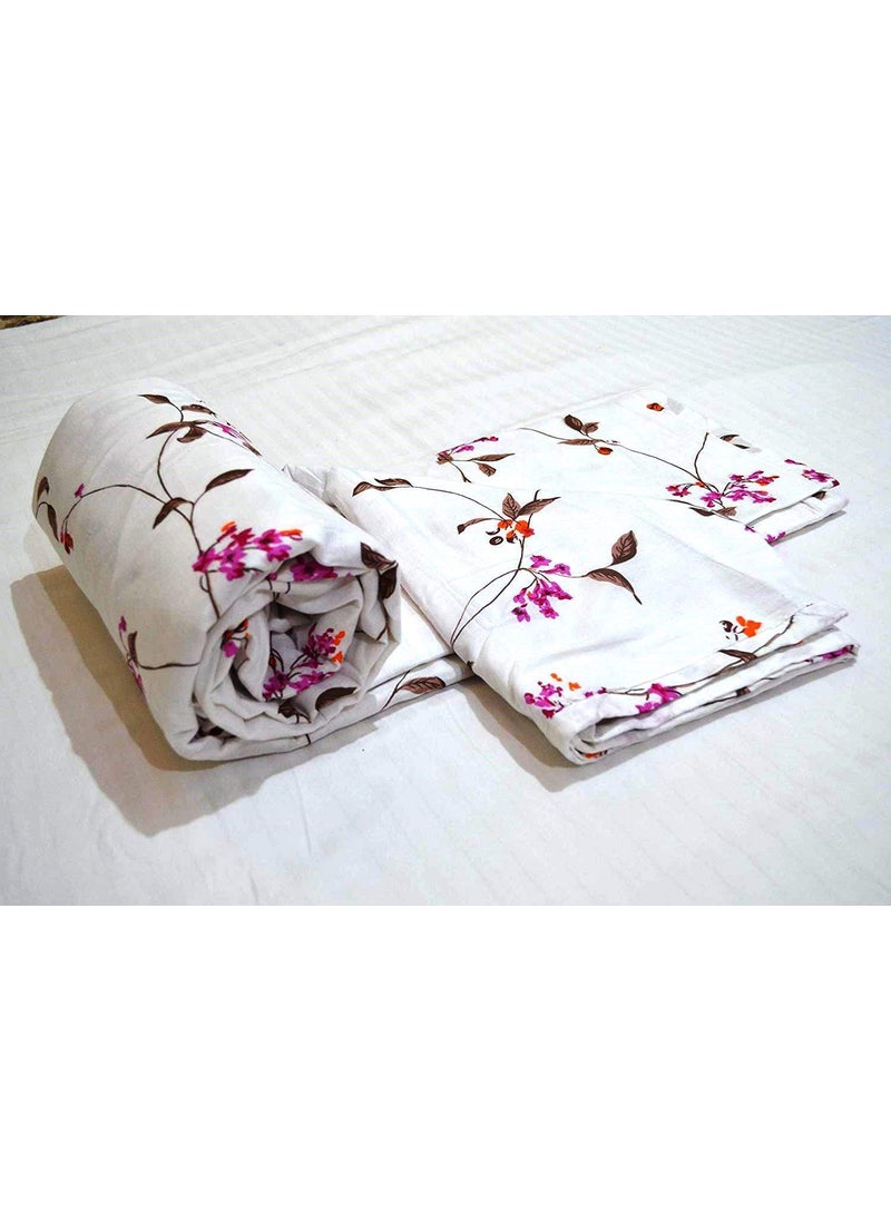 Trademark - LAVISH STREET Home Linen Cotton Malmal Floral Single Dohar (Pink, 58 X 90 Inch) - Image 1