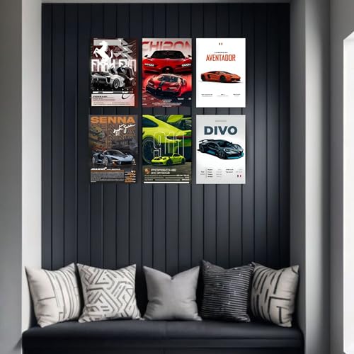 Posters Inc Paper A4 Super Cars Poster Pack of 6 - Room Decor Aesthetic Stuff, Wall Stickers For Home Decoration of Living Room, Bedroom & Office For Motor Sport Enthusiasts - With Glue Dots - Image 4