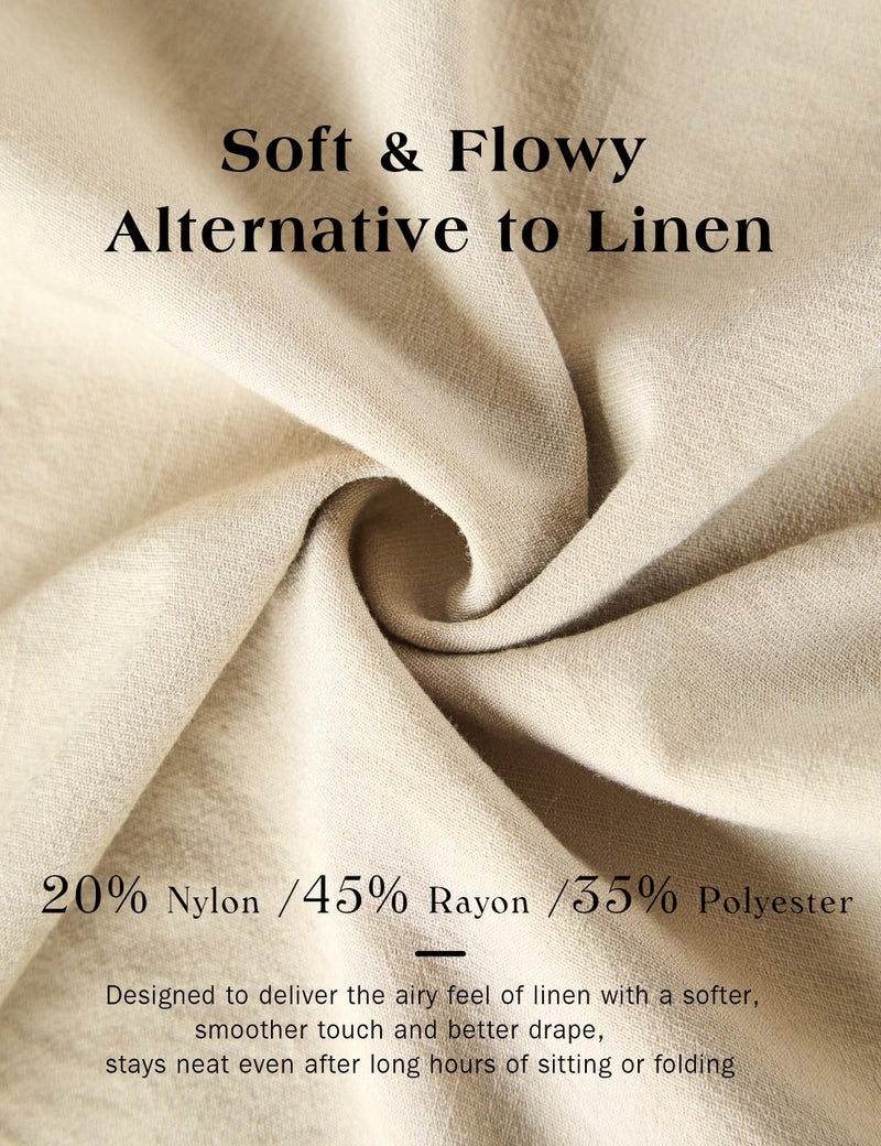 EZRUN Women's Palazzo Pants for 29"/31" Flowy Travel Wide Leg Pants 2026 Ladies Casual Summer Loose Beach Lounge Khaki - Image 4