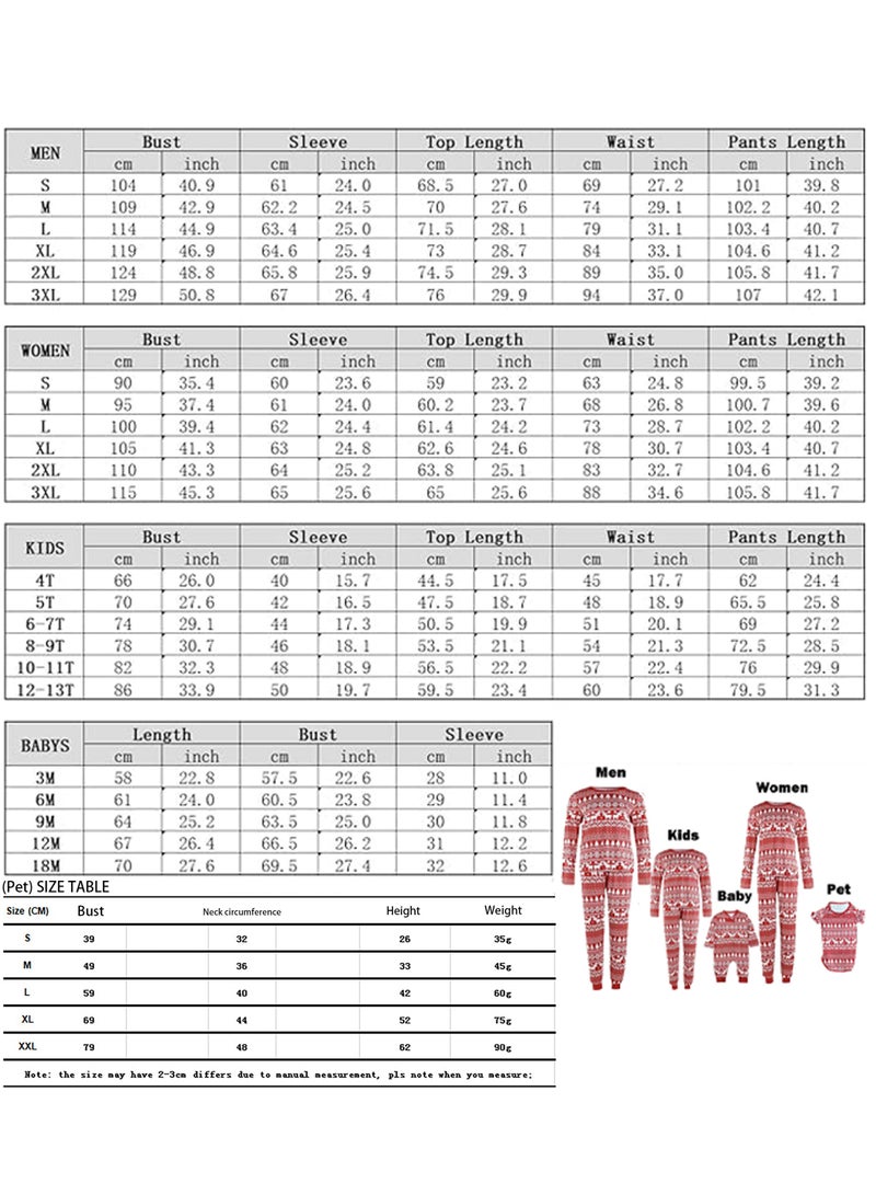 Children's Family Matching Pajamas Vacation Suits Long Sleeves Parent-Child Pajamas Home Clothes Suitable for Women Men Children and Pets (Kids) - Image 4