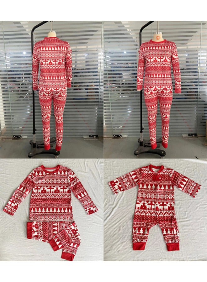 Children's Family Matching Pajamas Vacation Suits Long Sleeves Parent-Child Pajamas Home Clothes Suitable for Women Men Children and Pets (Kids) - Image 5