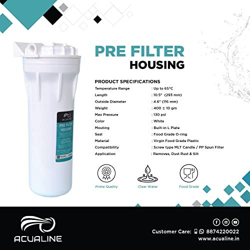 ACUALINE Pre Filter for Water Purifier | RO Prefilter Kit with Candle, Pipe & Elbow Connectors - Image 3