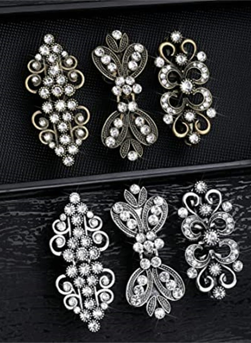 KASTWAVE Cape Cloak Clips, Vintage Sweater Swirl Clip, Retro Rhinestone Cardigan Clip, Shawl Collar, Clasp Dress Shirt Brooch Clip for Girl, Women Accessories 6 Pieces - Image 5