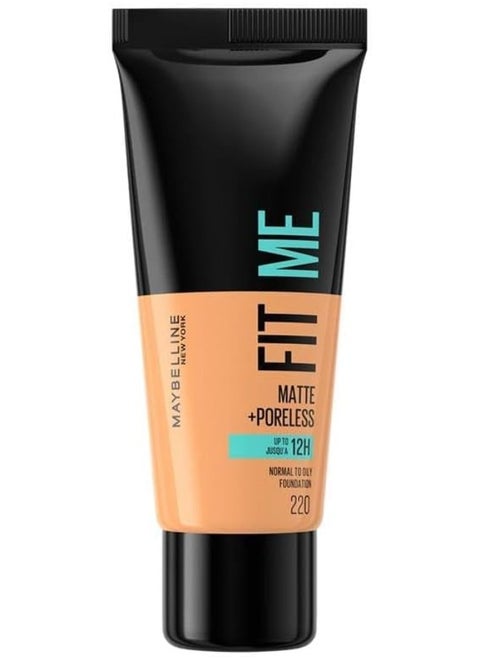 Maybelline Fit Me Matte + Poreless Foundation Normal To Oily With Clay - 220 Natural Beige