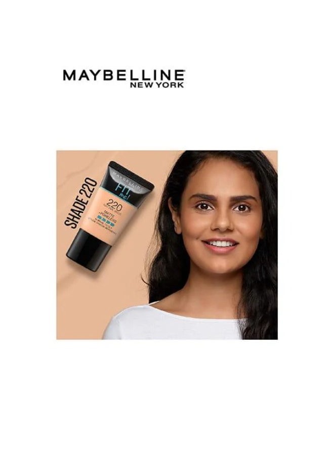 MAYBELLINE NEW YORK - Maybelline Fit Me Matte + Poreless Foundation Normal To Oily With Clay - 220 Natural Beige - Image 1