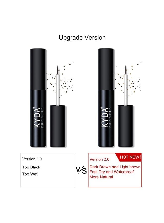FREEORR 2 Colors Liquid Freckle Pen, Natural Like Freckle Makeup Pen Soft Dot Spot, Waterproof and Smudgeproof Quick Dry for Instant Create Realistic Freckles Make Up(Dark Brown+Light Brown) - Image 2