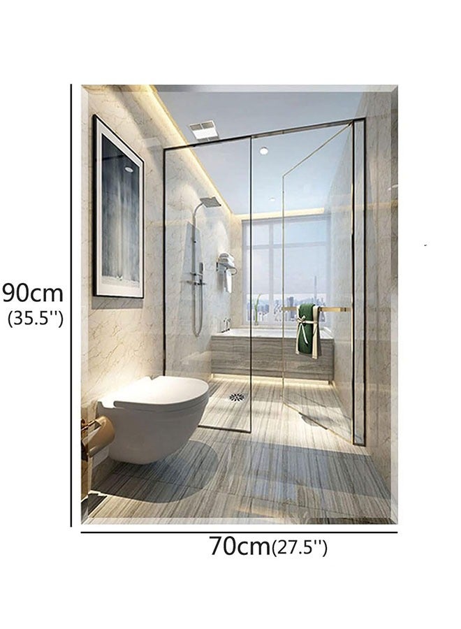 GoldenLike Bathroom Mirror,Wall Mirror Self Adhesive Full Length Mirror Modern Large Hanging Dressing Mirror Wall Mounted Vanity Makeup Mirror For Bathroom Vanity Living Room(Lhj-151-70X90)  - Image 4