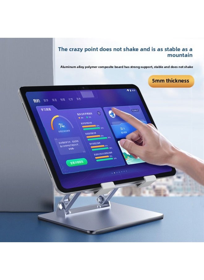 Generic - Learning Machine Large Tablet Special Support Frame Aluminum Metal Desktop IPad Foldableable Chicken Adjustable Mobile Phone Holder-Color:S9 (large Rotating Model)-Applicable Size:10inch - Image 1
