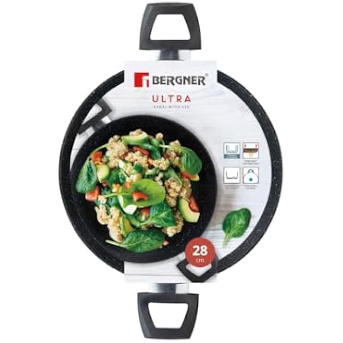 بيرجنر كاداي من الألومنيوم المزور للغاية مع غطاء وقاعدة حثية مقاس 28 سم × 8 سم - Image 3