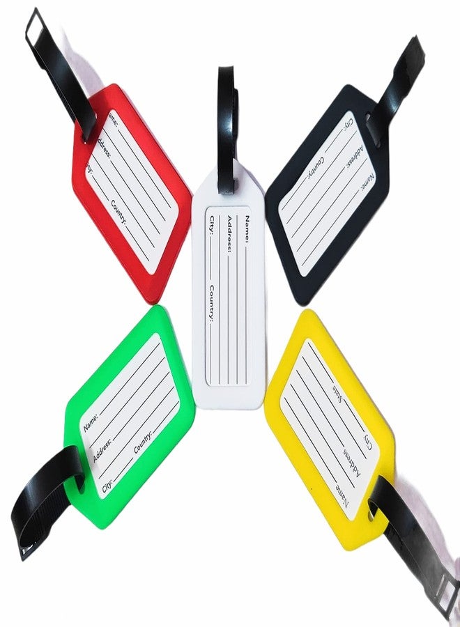 Kidultz Luggage Tags with Premium Strap for Travel suitcases, School Bags, etc..for Easily Identification of Bags (Pack of 5) (Multicolour) - Image 2