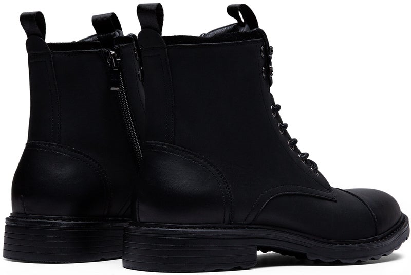 Vostey Mens Boots Motorcycle Casual Boots for Men Zipper Fashion Chukka Boots Mens(BMY8033A Black 09.5) - Image 5