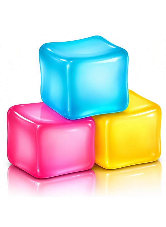 3 Piece Large Fidget Toy Stress Cube Set, Squishy Gel-Filled Stress Relief Squeeze Toys for Anxiety, Calming Sensory Toys for Kids, Teens & Adults, Classroom & Office - Image 1