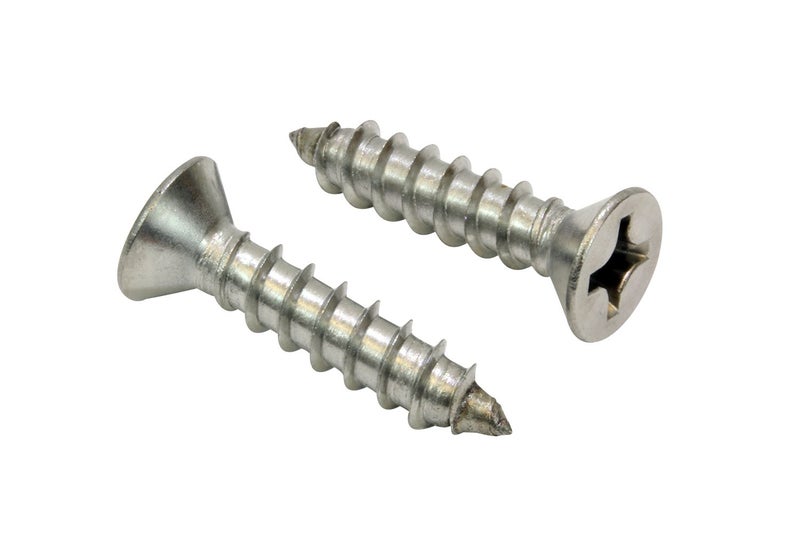 Bolt Dropper #12 X 1-1/2'' Stainless Steel Flat Head Phillips Wood Screw, (25 pc), 18-8 (304) Stainless Steel Sheet Metal Screws - Type A Point, Plain Finish - Image 1