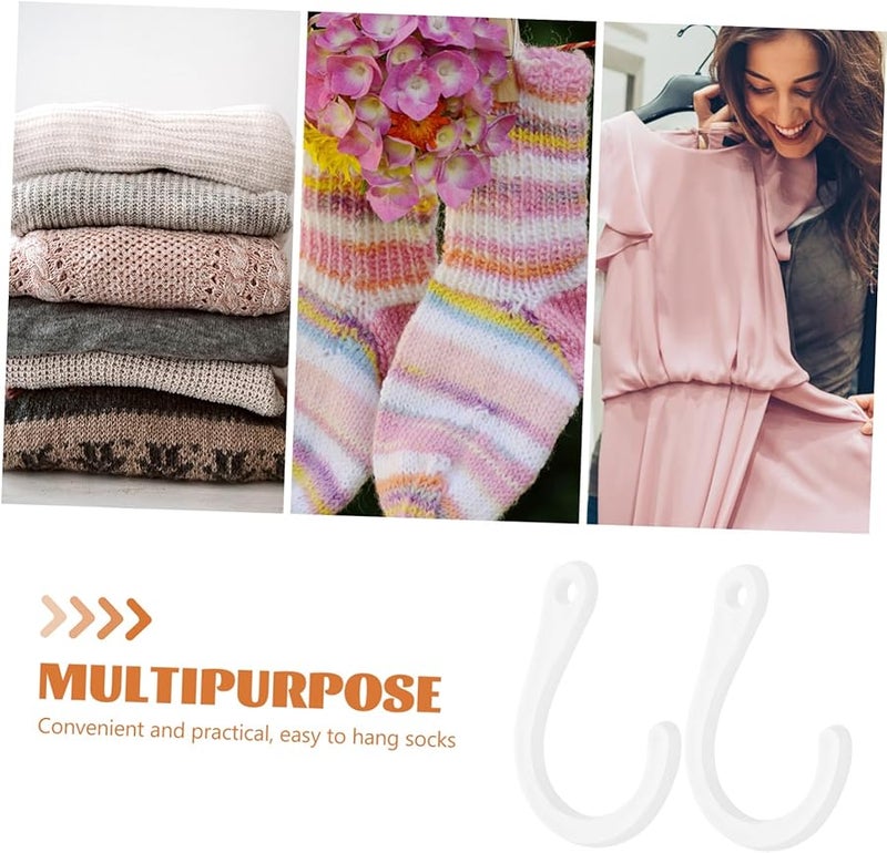 LIFKOME 100pcs Plastic J Hooks for Socks Hats Accessories Organization Storage - Image 5