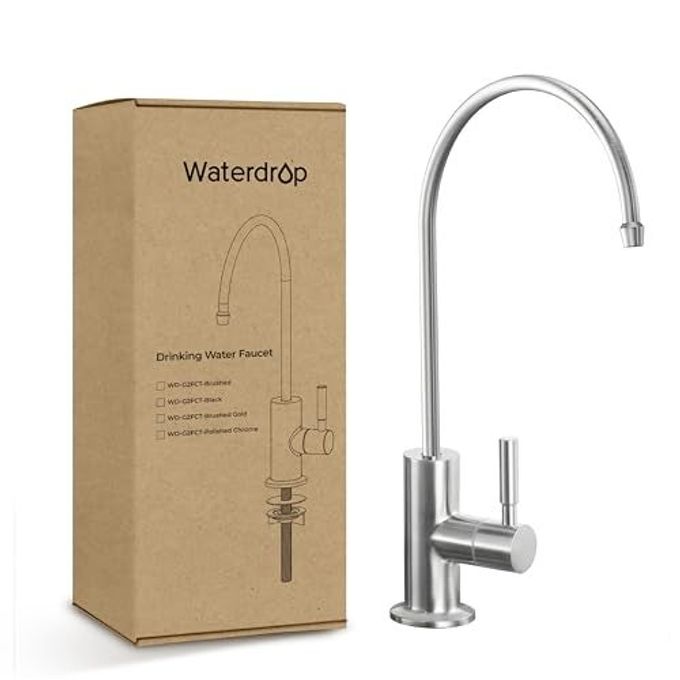 Waterdrop Drinking Water Faucet, Reverse Osmosis Faucet, , Filtered Water Faucet, Water Dispenser Faucet for Kitchen Sink, Beverage Faucet, Stainless Steel, Lead-Free