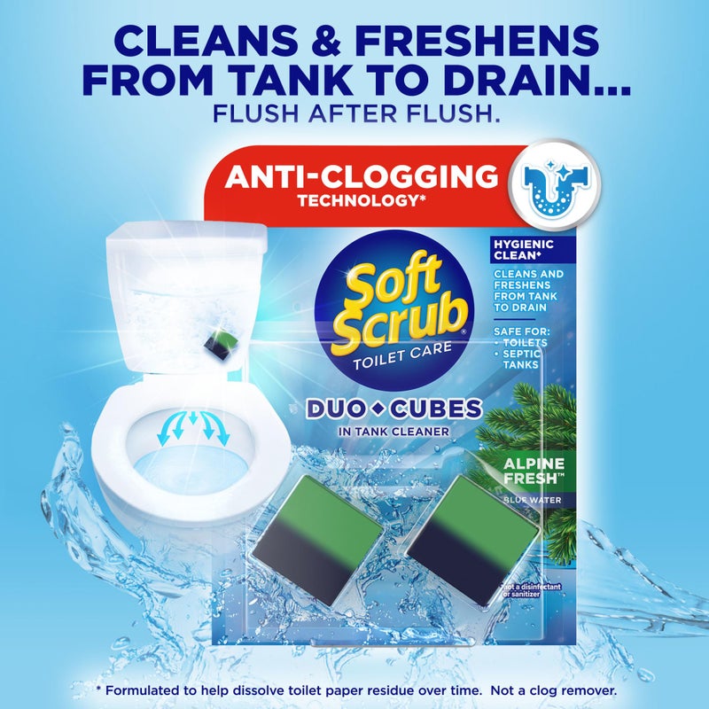 Soft Scrub In-Tank Toilet Cleaner Duo-Cubes, Alpine Fresh, 2 Count (7 Pack) - Image 2