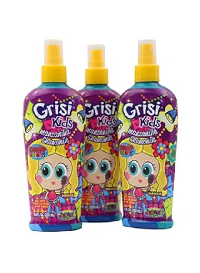 Grisi لوشن مانزانيلا للأطفال لفك تشابك الشعر وتفتيحه مع بخاخ البابونج، شفاف، عبوة من 3 قطع سعة 8.4 أونصة سائلة، 3 زجاجات بخاخ - Image 1