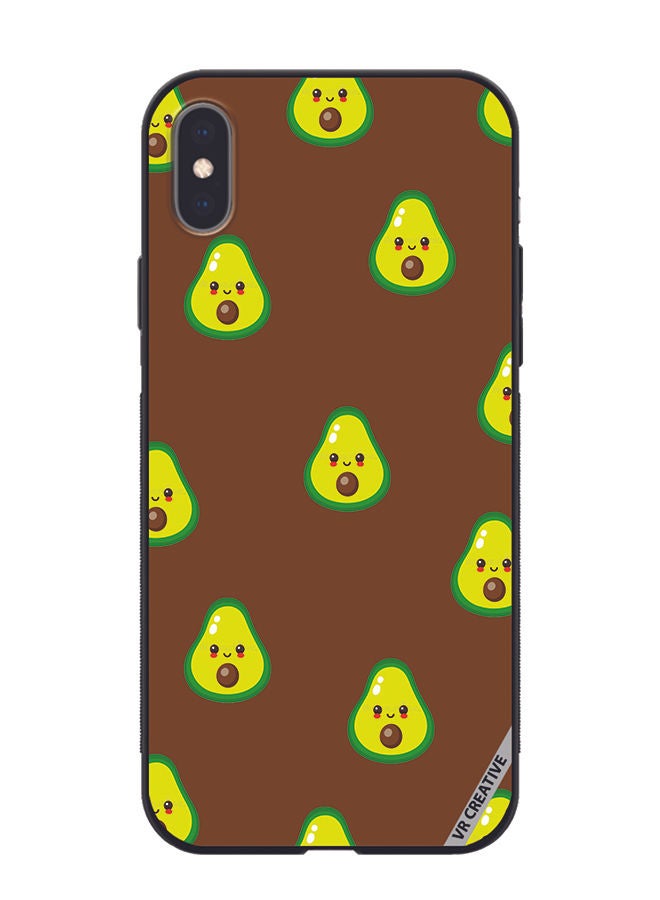 VR CREATIVE Protective Case Cover For Apple iPhone XS Max Avocado Design Multicolour - Image 1