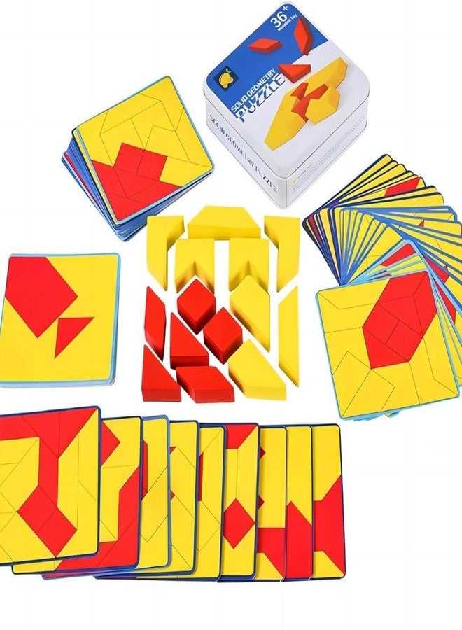 Little Mind Wooden Tangram Puzzle Game for Kids 3+ | Shape Pattern Matching & Brain Teaser Toy | Montessori Logic Thinking, Creativity & Problem Solving Educational Toy - Image 1