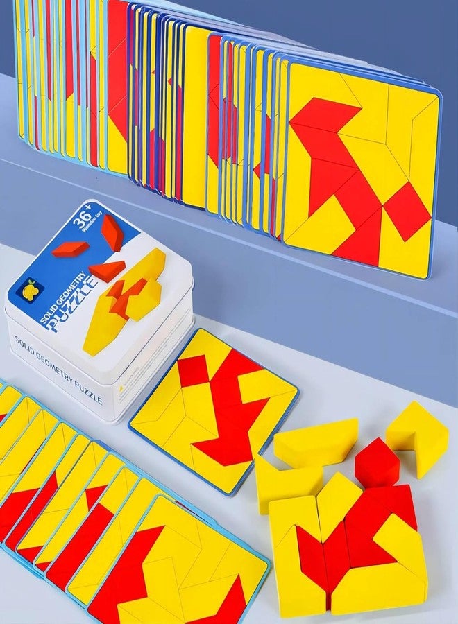 Little Mind Wooden Tangram Puzzle Game for Kids 3+ | Shape Pattern Matching & Brain Teaser Toy | Montessori Logic Thinking, Creativity & Problem Solving Educational Toy - Image 3