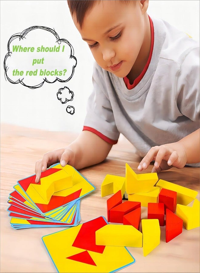 Little Mind Wooden Tangram Puzzle Game for Kids 3+ | Shape Pattern Matching & Brain Teaser Toy | Montessori Logic Thinking, Creativity & Problem Solving Educational Toy - Image 4