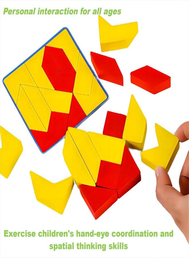 Little Mind Wooden Tangram Puzzle Game for Kids 3+ | Shape Pattern Matching & Brain Teaser Toy | Montessori Logic Thinking, Creativity & Problem Solving Educational Toy - Image 5