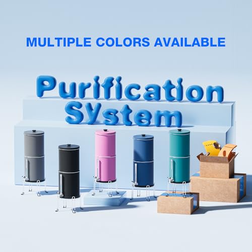 Purewell 3-Stage 0.01μm Ultra-Filtration Gravity Water Filter System, 304 Stainless Steel Countertop System with 2 Filters, Metal Water Level Spigot and Stand, Reduce 99% Chlorine, 2.25G, PW-OB-K - Image 2