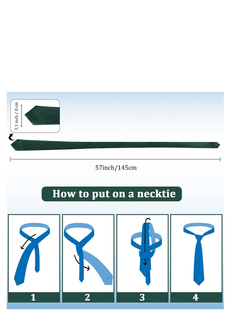 مجموعة رباطات عنق ساتان كلاسيكية صلبة للرجال - مثالية للأعمال، حفلات الزفاف والمناسبات الرسمية بألوان أنيقة - Image 2