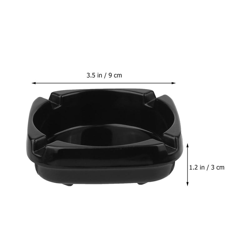 صينية سجائر سوداء مربعة من البورسلين للتدخين في الداخل والخارج - Image 3