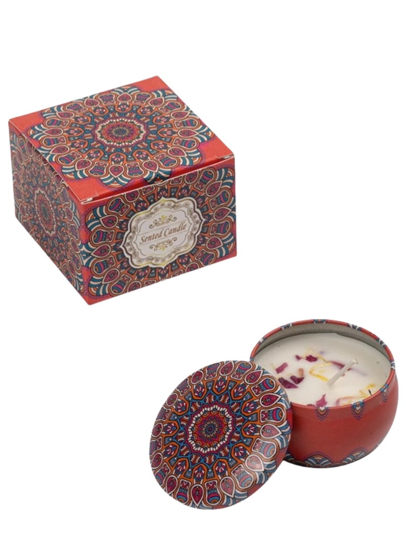 JiFENG Candle Handmade Natural Soy Rose Candle 6cmX4cm Dry Flowers Home Decorative Candles Gift - Image 1