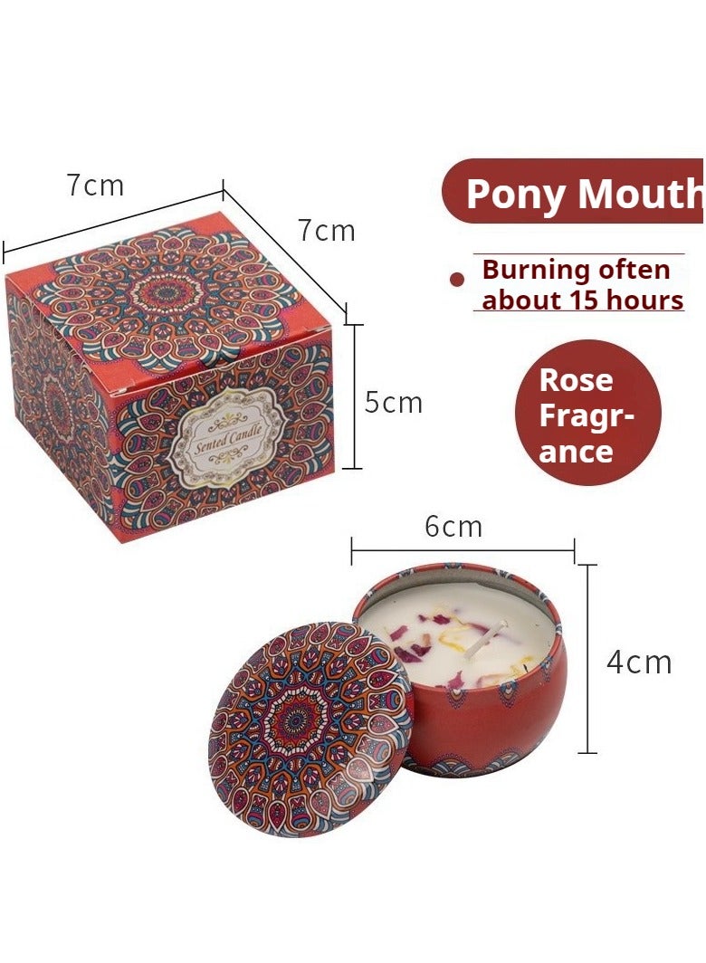 JiFENG Candle Handmade Natural Soy Rose Candle 6cmX4cm Dry Flowers Home Decorative Candles Gift - Image 2