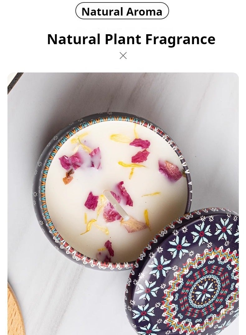 JiFENG Candle Handmade Natural Soy Rose Candle 6cmX4cm Dry Flowers Home Decorative Candles Gift - Image 4