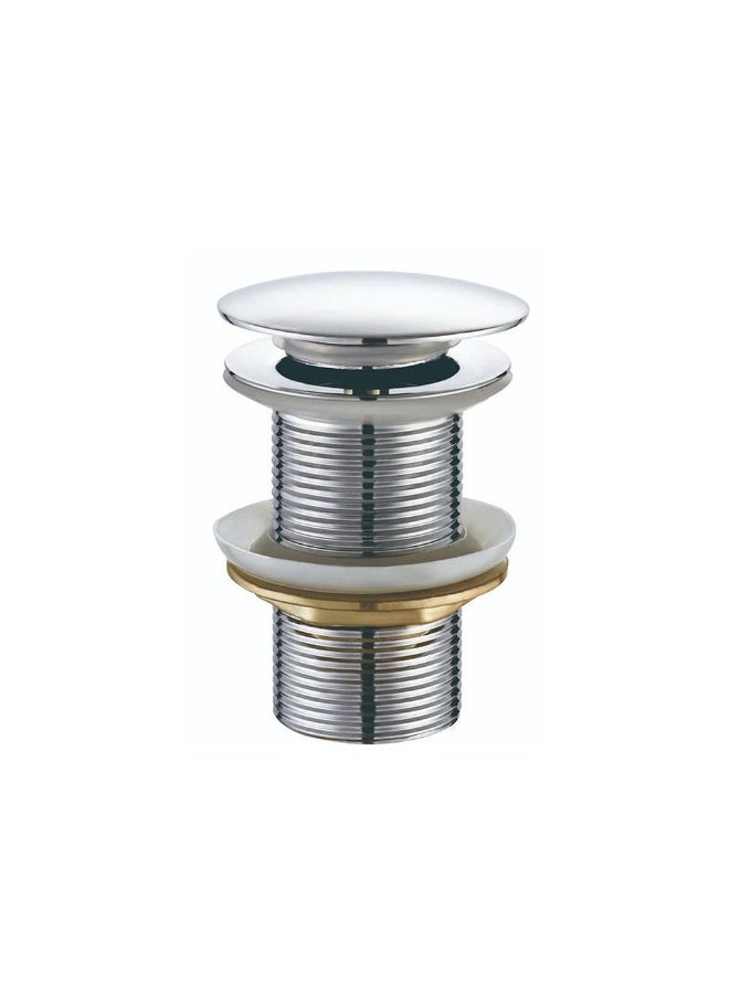 Danube Home Milano Pop-Up Waste Push Type Full Cover W/Out Over Flow | Stainless Steel Pop Up Waste Push | Wash Basin Drain Stopper Sink Drain Plug For Toilet Bathroom - Silver