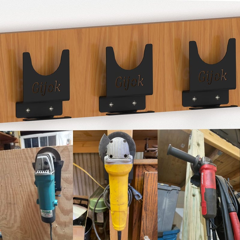 Gijok Angle Grinder Holder Tool Wall Mount Bracket For 5Inch Grinder  2Pcs Impact Wrench Wall Holder  Angle Grinder Storage Rack For Angle Grinders  Cutters  Polishers Etc - Image 2