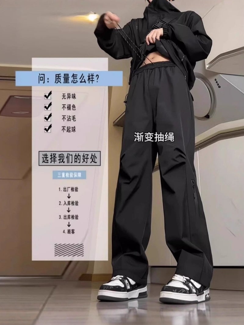 Qi Ta Men's Waterproof Hiking Pants Outdoor Functional Straight Leg Casual Trousers - Image 4