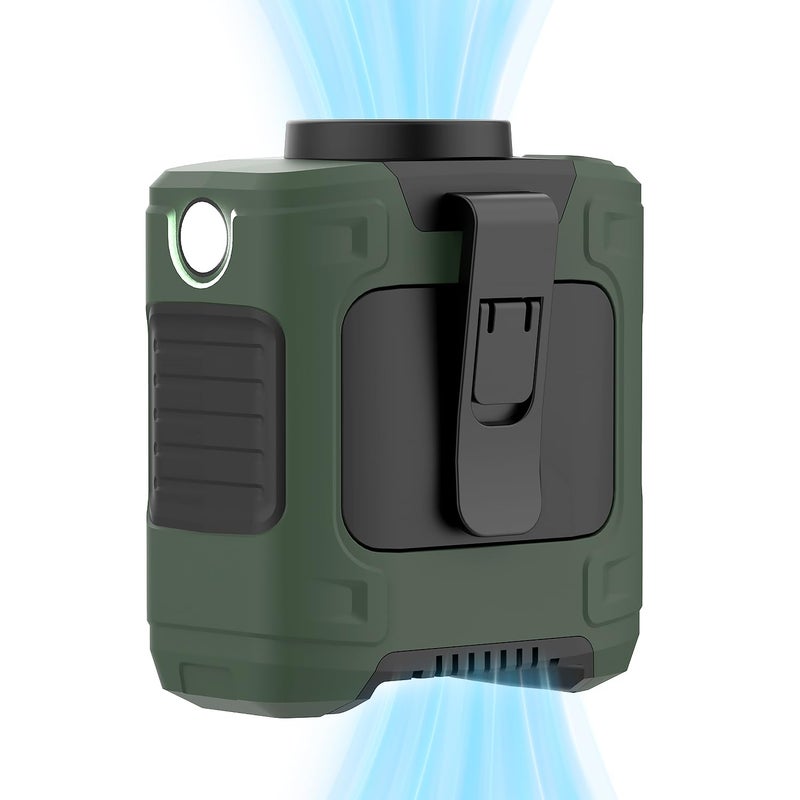 LOUISWARE Portable Waist Fan 10000mAh Rechargeable Waist Clip Fan 18000RPM With Max 12H Working Time 3speed adjustment with LED flashlight Portable Fan for Outdoor Jobsite and etc