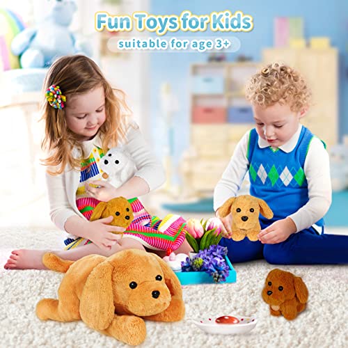 KMUYSL Puppy Stuffed Animals Toys for Ages 0 1 2 3 4 5 6 7 8+ Years Old Kids - Mommy Dog with 4 Baby Puppies in Her Tummy, Idea Xmas Birthday Gifts for Baby, Toddler, Girls, Boys - Image 3