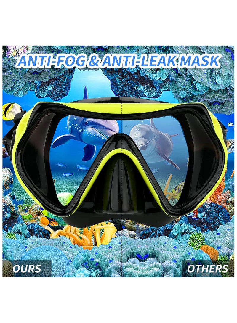 AROAQ Dry Snorkel Set Adults Professional,Anti-fog Diving Mask 180° Panoramic Ultra-Clear Snorkel Mask Anti-leak Diving Tube Set Free Breath Scuba Diving Goggle Adjustable for Men Women - Image 2