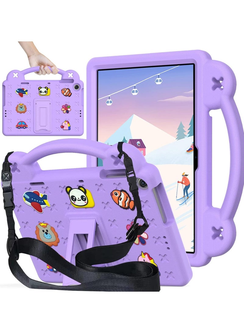 VKL Case Compatible with Honor Pad X8 10.1" 2022 /Honor Pad X8 Lite/Huawei MatePad SE 10.1" 2022/MatePad T10s 10.1"/MatePad T10 9.7"/Enjoy Tablet 2 10.1", Handle/Shoulder Strap, Light Purple - Image 1