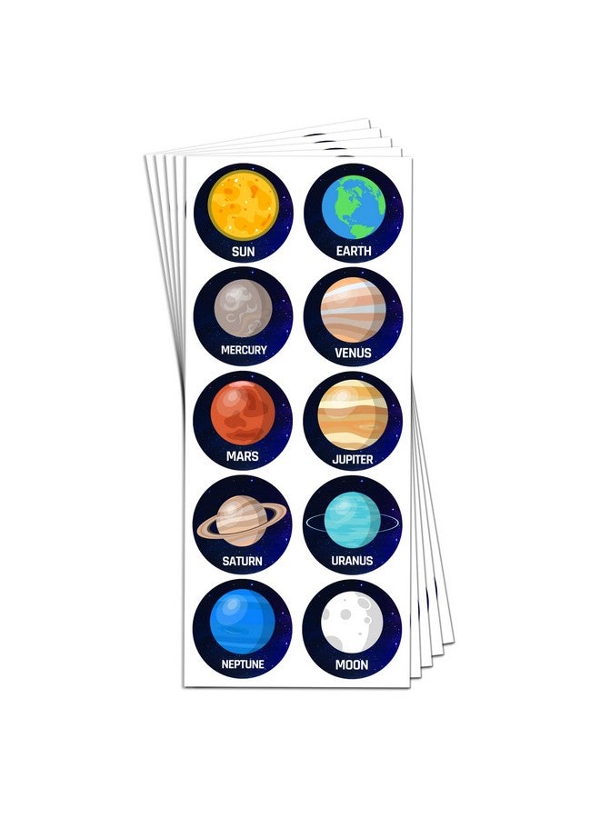 TownStix 40 Sheets Space Planet Stickers For Kids 400 Stickers 1.5" - Image 1