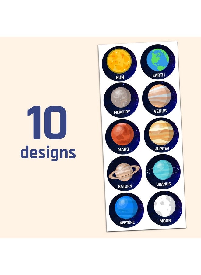 TownStix 40 Sheets Space Planet Stickers For Kids 400 Stickers 1.5" - Image 4