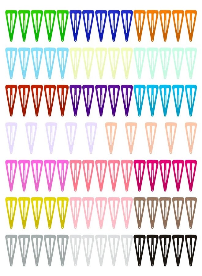 ECADY Hair Clips 100-Pack 20 Colors ECADY Non-Slip Metal Snap Barrettes for Girls, Toddler, Kids, Women - Triangle Shape - Image 1