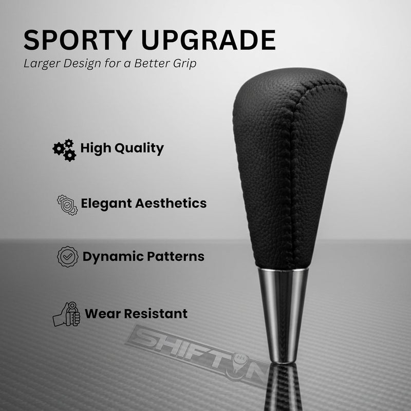 SHIFTIN Large Gear Shift Knob fits Toyota 4Runner Sequoia Highlander Tundra Prius-C & Lexus LX-470 LX570 LS-400 LS430 RX330 RX-350 RX400h Mazda Acura Scion 8mm Thread (Large Black Leather) - Image 2