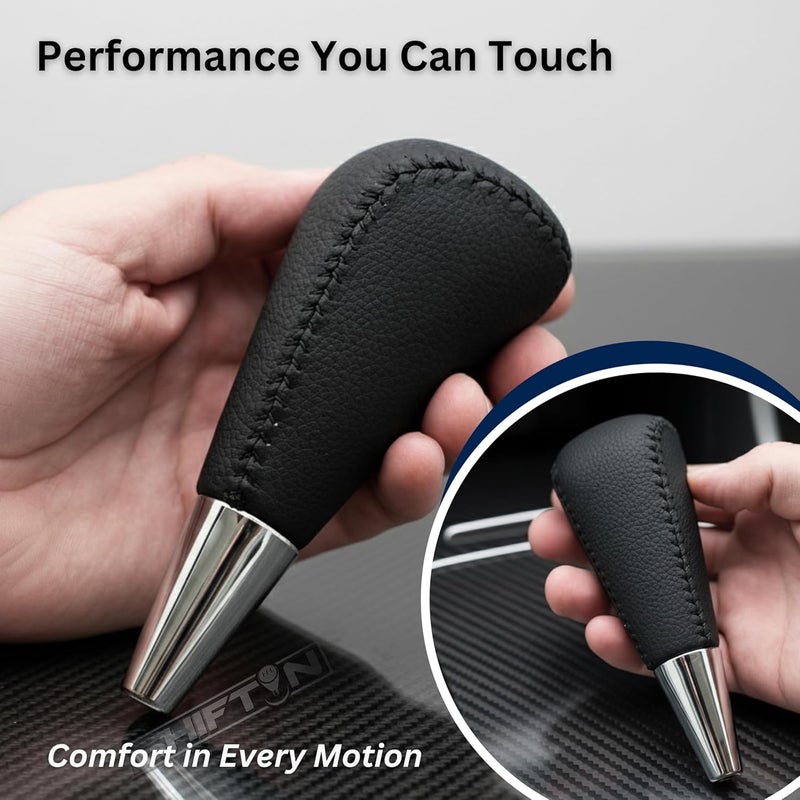 SHIFTIN Large Gear Shift Knob fits Toyota 4Runner Sequoia Highlander Tundra Prius-C & Lexus LX-470 LX570 LS-400 LS430 RX330 RX-350 RX400h Mazda Acura Scion 8mm Thread (Large Black Leather) - Image 5