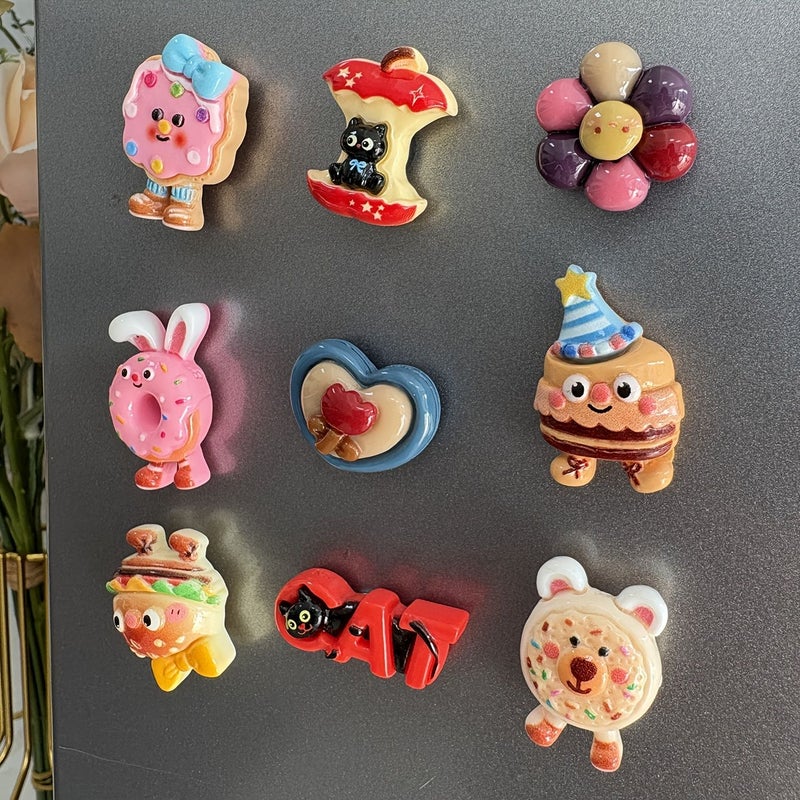 9Pcs Creative 3D Animal Fridge Magnets Colorful Resin Decor for Home Office Party - Image 4