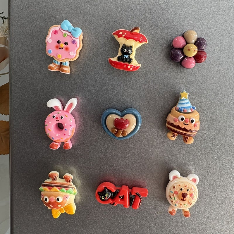 9Pcs Creative 3D Animal Fridge Magnets Colorful Resin Decor for Home Office Party - Image 1