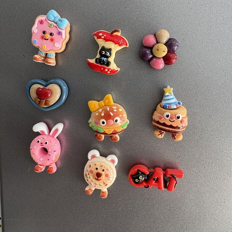 9Pcs Creative 3D Animal Fridge Magnets Colorful Resin Decor for Home Office Party - Image 2