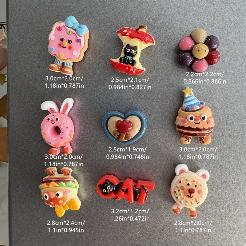 9Pcs Creative 3D Animal Fridge Magnets Colorful Resin Decor for Home Office Party - Image 3