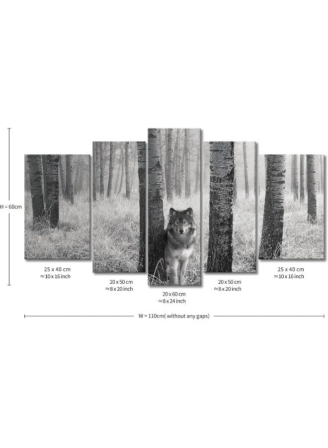 So Crazy Art 5 Panel Forest Wall Art for Office Decor SZ Fantastic Spring Morning Sunrise Picture Canvas Prints of Nice Sunshine Peeking Through Rainforest Waterproof Artwork 1 Thick Bracket Mounted Large  - Image 5